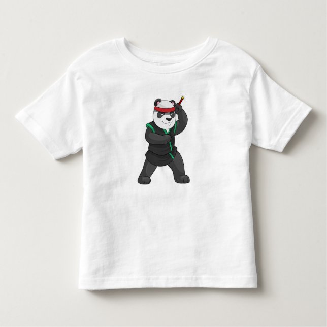 Camiseta Panda como Ninja em Figurino (Frente)