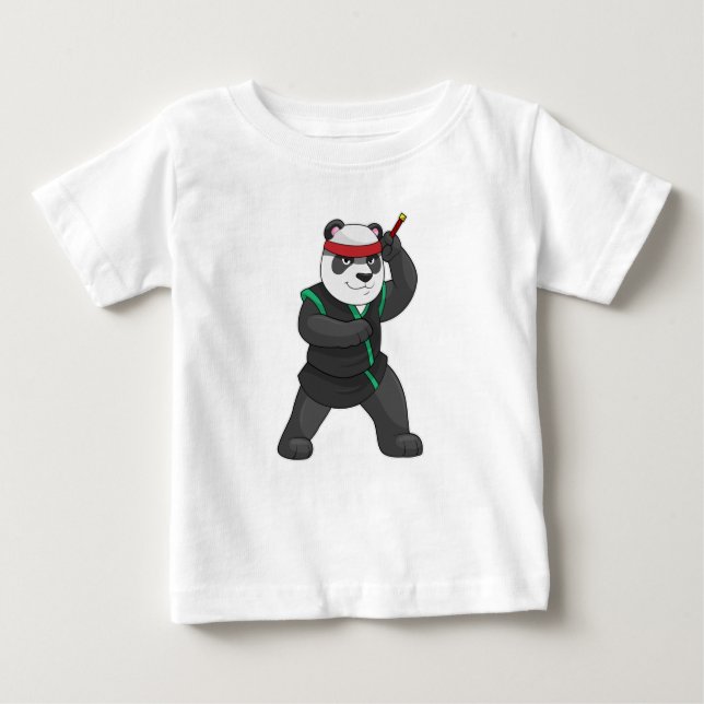 Camiseta Panda como Ninja em Figurino (Frente)