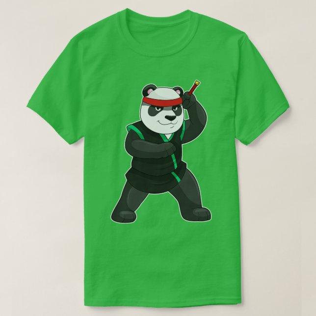 Camiseta Panda como Ninja em Figurino (Frente do Design)