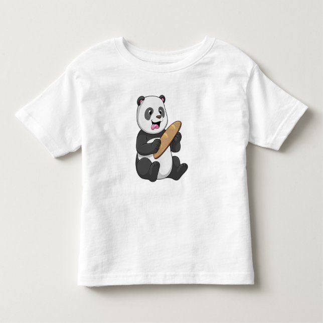 Camiseta Panda como padeiro com pão (Frente)