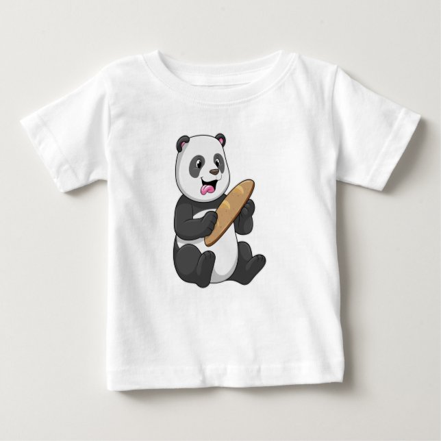 Camiseta Panda como padeiro com pão (Frente)