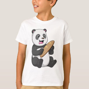 Camiseta Panda como padeiro com pão