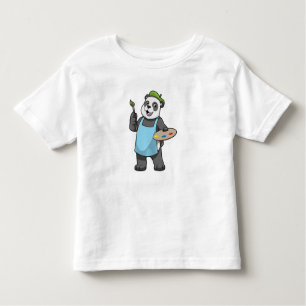 Camiseta Panda como Pincel com Pincel e Cor