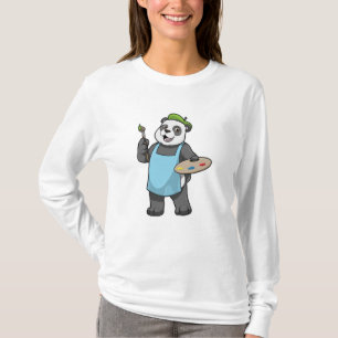 Camiseta Panda como Pincel com Pincel e Cor