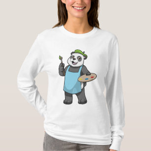 Camiseta Panda como Pincel com Pincel e Cor