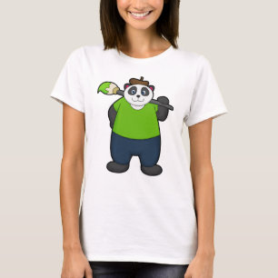 Camiseta Panda como Pintor com Pincel