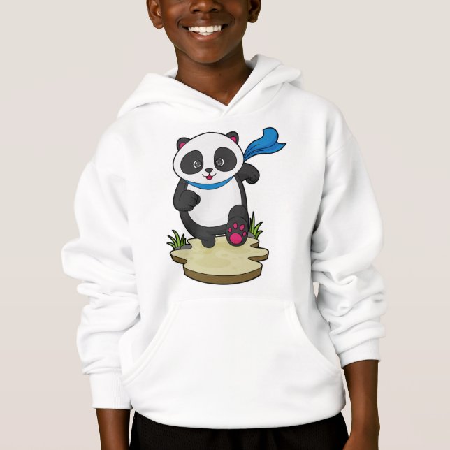 Camiseta Panda como Runner com Scarf (Frente)