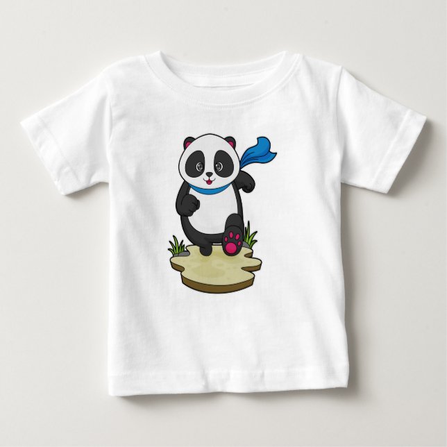 Camiseta Panda como Runner com Scarf (Frente)