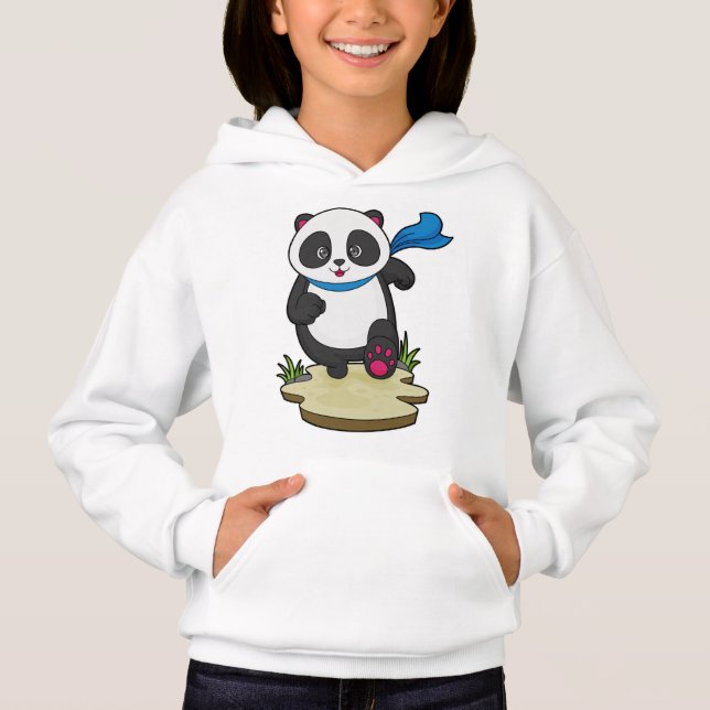 Camiseta Panda como Runner com Scarf (Frente)