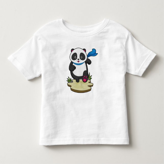 Camiseta Panda como Runner com Scarf (Frente)
