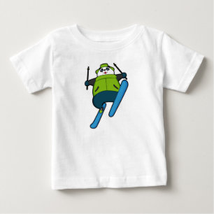 Camiseta Panda como saltador de Esqui com Esqui