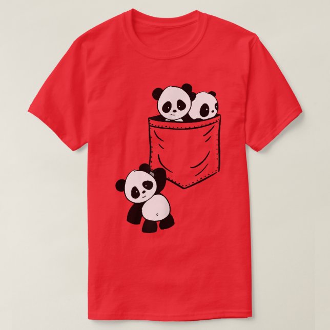 Camiseta Panda Cub Baby Dentro Pocket Pocket Manchado Amigo (Frente do Design)