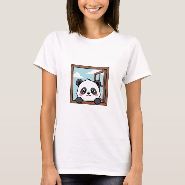 Camiseta Panda Curioso Espiando (Frente)