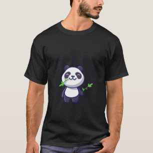 Camiseta Panda Cute Panda Comeu Ícone De Vetor De Cartoon B