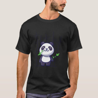 Camiseta Panda Cute Panda Comeu Ícone De Vetor De Cartoon B