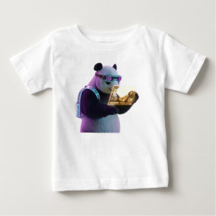 Camiseta Panda Cyberpunk em Beco Neon de Tóquio
