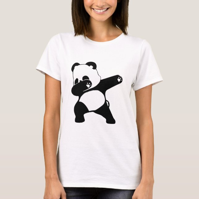 Camiseta Panda Dabbing, Panda engraçado dança dab (Frente)
