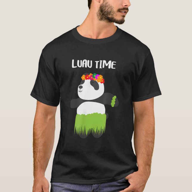 Camiseta Panda Dançando Hula Luau Havaiano (Frente)