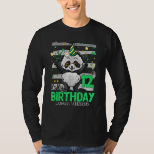 Camiseta Panda de 12 anos É o meu aniversário 12