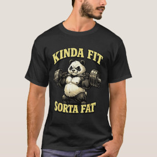 Camiseta Panda de academia engraçado_ meio em forma meio go