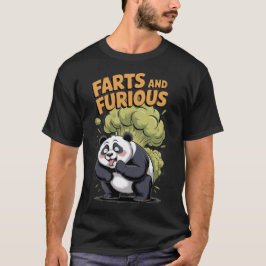 Camiseta Panda de desenho animado engraçado fazendo peidos 