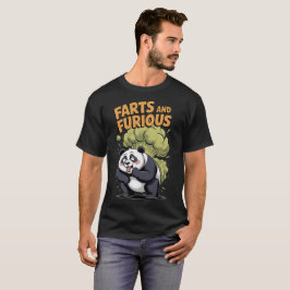 Camiseta Panda de desenho animado engraçado fazendo peidos