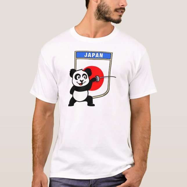 Camiseta Panda de esgrima do Japão (Frente)