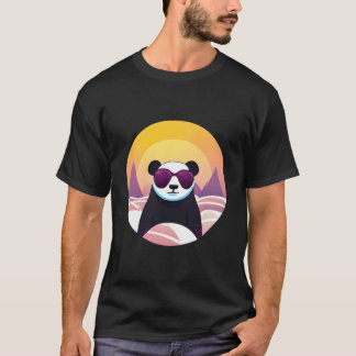 Camiseta Panda de Férias Usando Óculos de Sol