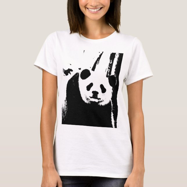 Camiseta Panda de frente dupla moderna e elegante feminina (Frente)