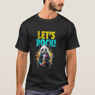 Camiseta Panda de Guitarra, Panda Engraçado Tocando Música 