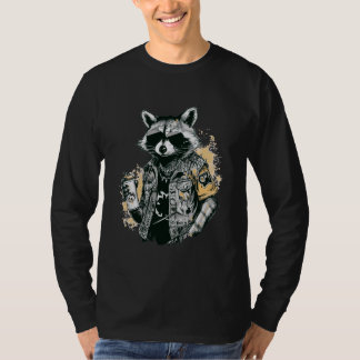 Camiseta Panda de Lixo de Rock Grunge Vintage Punk Mapache
