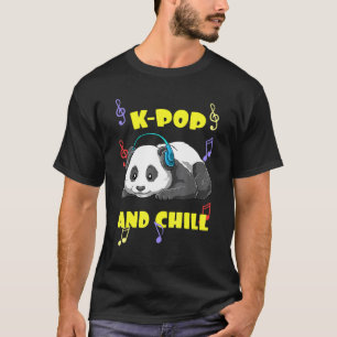 Camiseta Panda de Música K-Pop Fofa