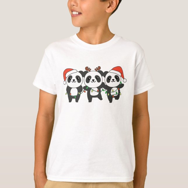 Camiseta Panda de Natal Animais Cujos Pandas (Frente)