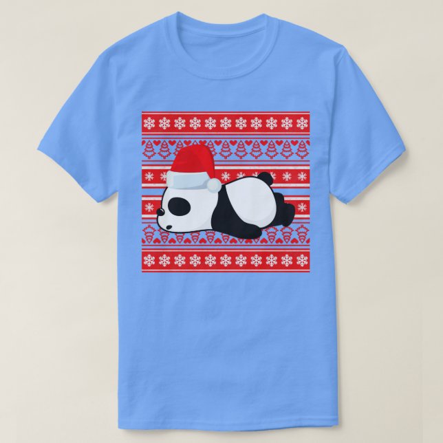 Camiseta Panda de natal feio (Frente do Design)