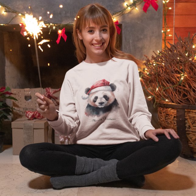 Camiseta Panda de Natal, personalizável (Criador carregado)
