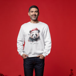 Camiseta Panda de Natal, personalizável