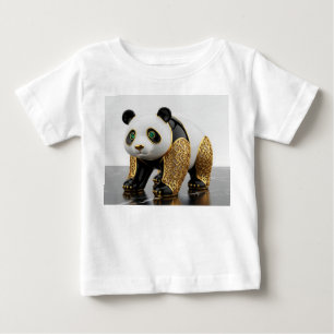 Camiseta Pandá de Porcelana de Luxo com Filigrana Dourada