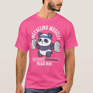 Camiseta Panda de Treinamento de Fisiculturismo Barra de Le