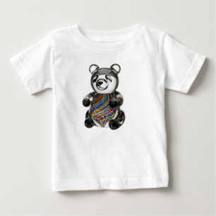 Camiseta Panda de Vidro Sopro à Mão com Redemoinhos