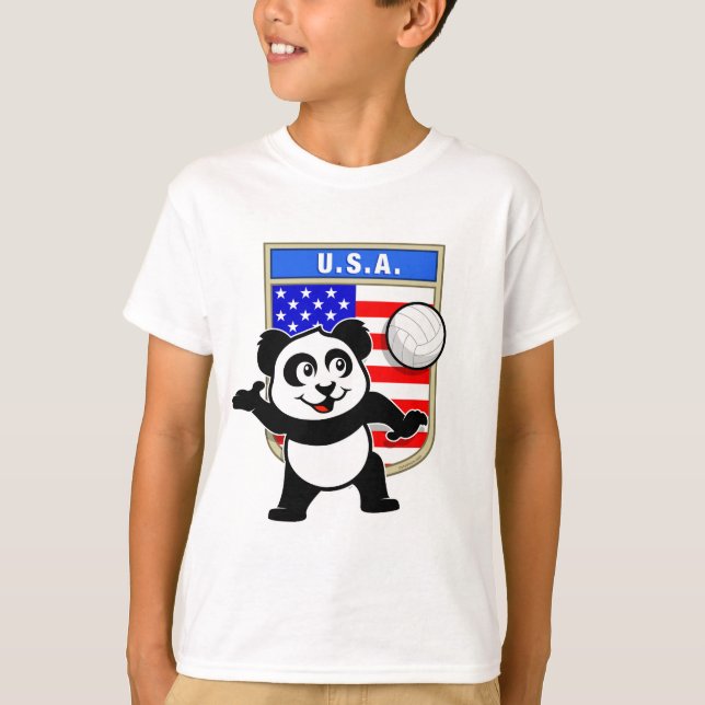 Camiseta Panda de Voleibol dos EUA (Frente)
