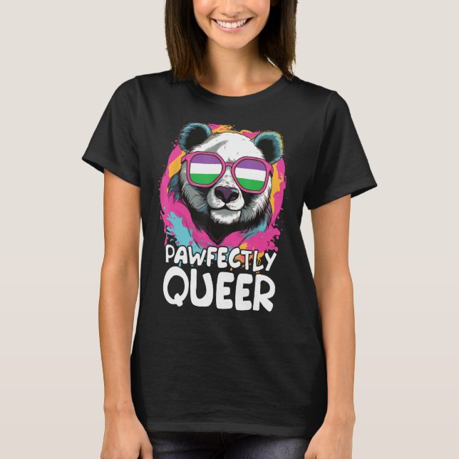 Camiseta Panda Desajeitada Com Óculos Solares (Frente)