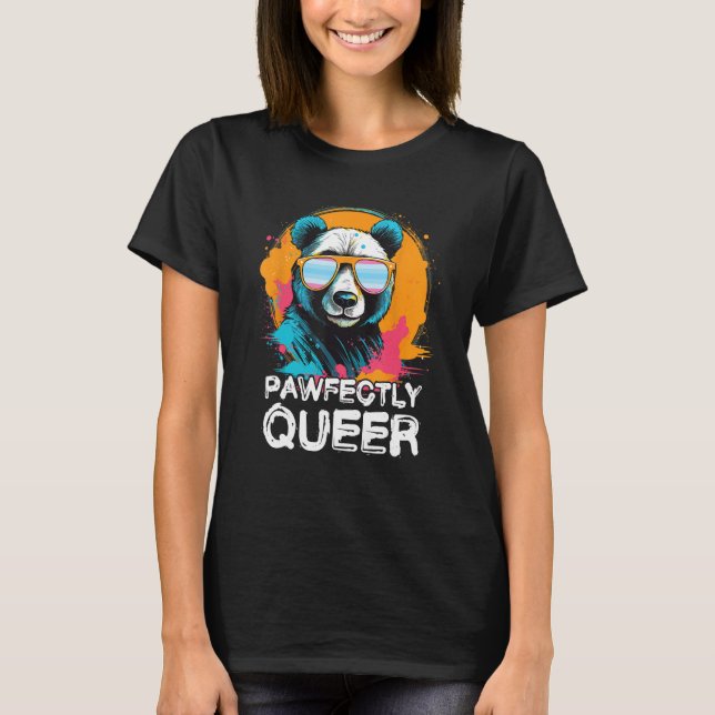 Camiseta Panda Desajeitada Com Óculos Solares (Frente)