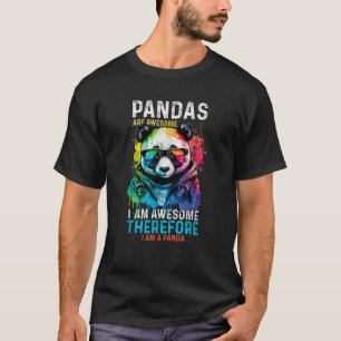 Camiseta Panda Design Para Homens Meninas Rapazes Urso De P