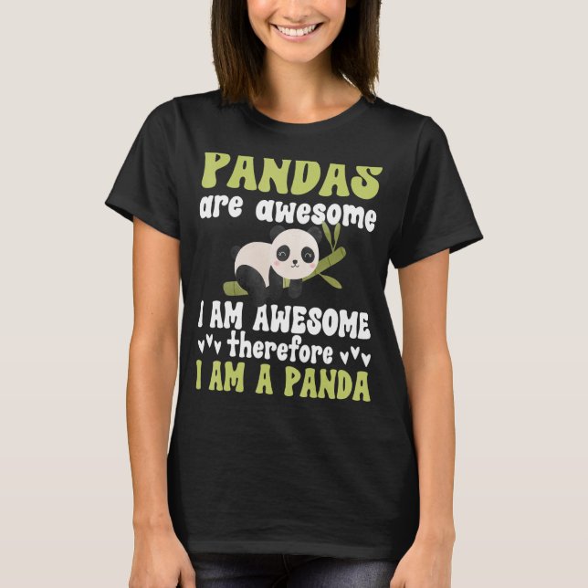 Camiseta Panda Design Para Homens Meninas Rapazes Urso De P (Frente)
