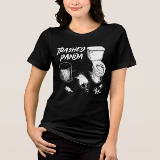 Camiseta Panda Destruído Funny Racoon Bêbado