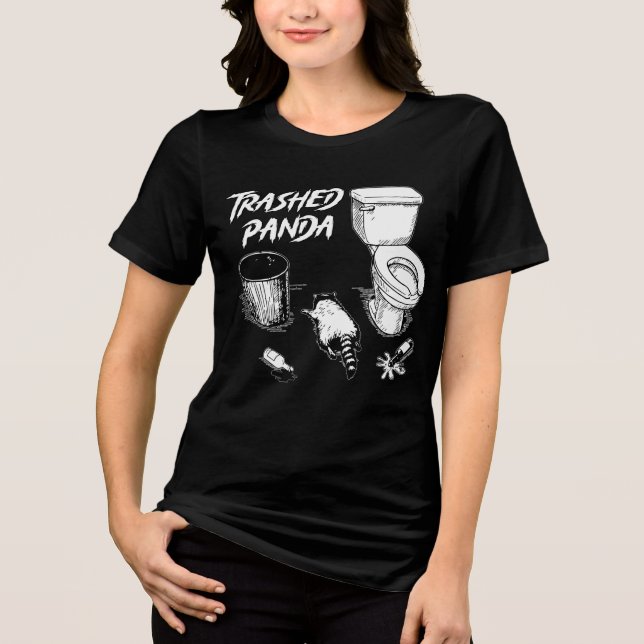 Camiseta Panda Destruído Funny Racoon Bêbado (Frente)