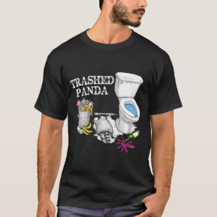 Camiseta Panda Destruído Racoon Bêbado Animal de Festa Meme