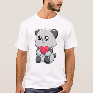 Camiseta PANDA DO Urso namorados Oculta Raparigas, Mulheres