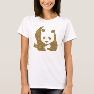 Camiseta Panda dourada do brilho