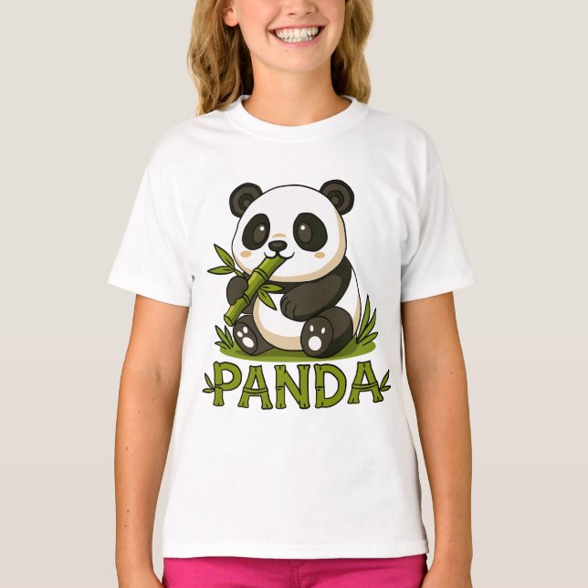 Camiseta panda e bambu (Frente)